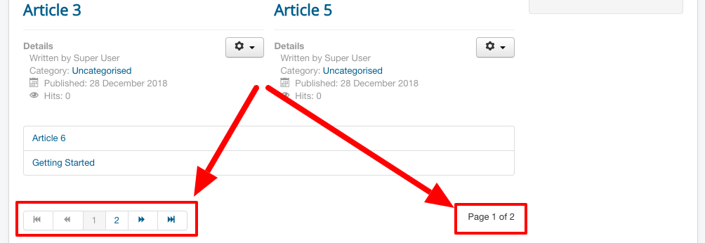 如何从Joomla中删除分页编号